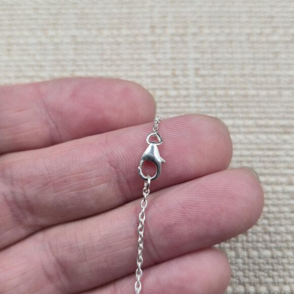 18 Inch Sterling Silver Cloud Cutout Style Pendant Necklace A6171 - Picture 5 of 7